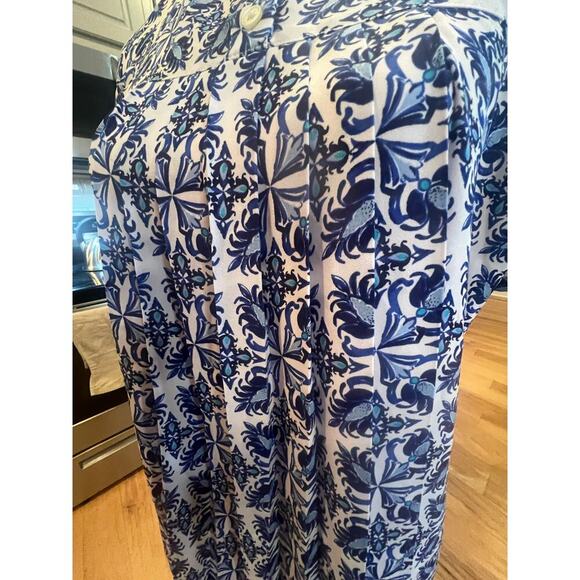 ANN TAYLOR LOFT SHORT SLEEVE LIGHTWEIGHT BLUE AND WHITE TOP WOMENS SIZE SMALL - Picture 6 of 9